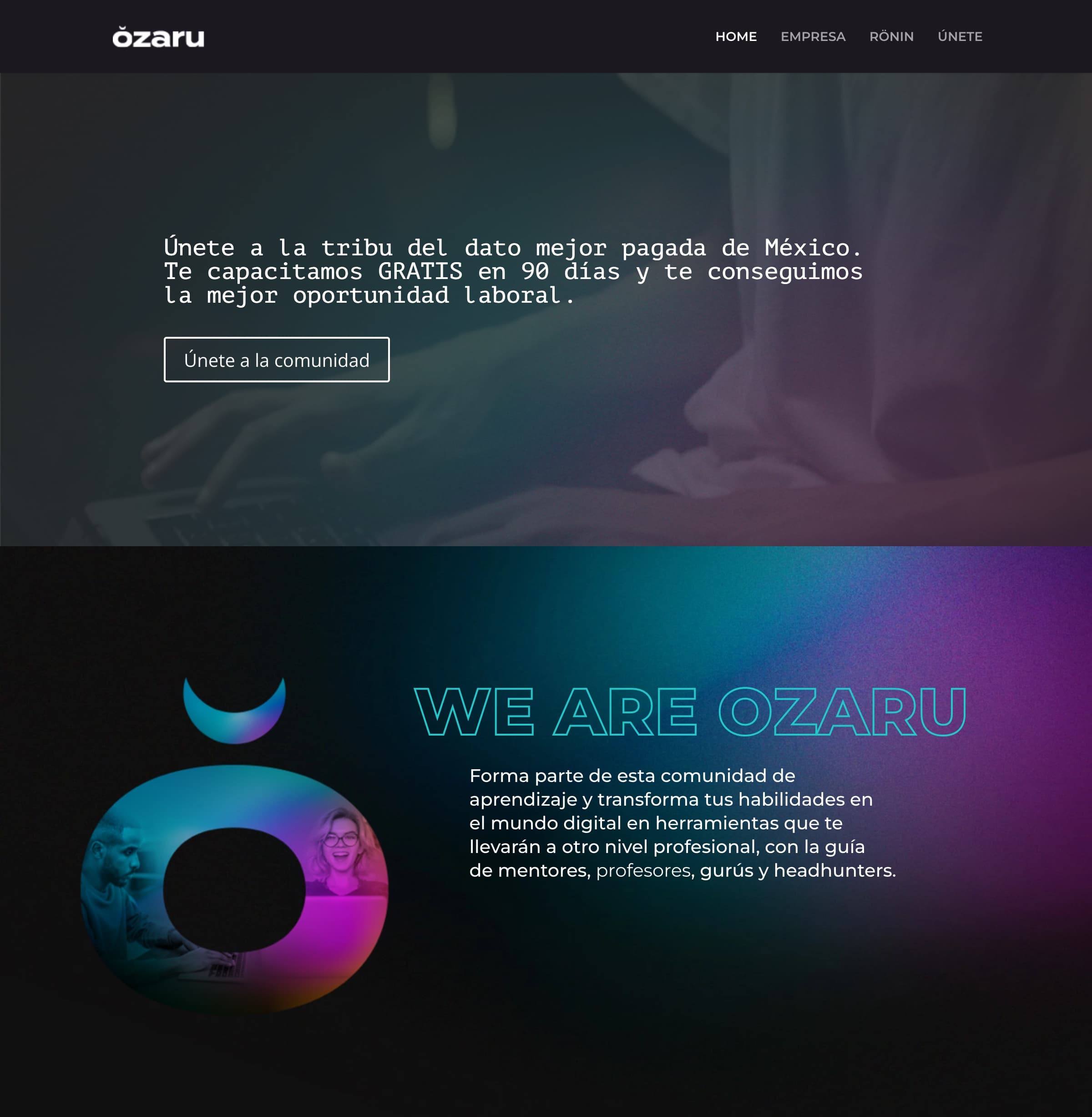 Screenshot of Ozaru.io's old website design